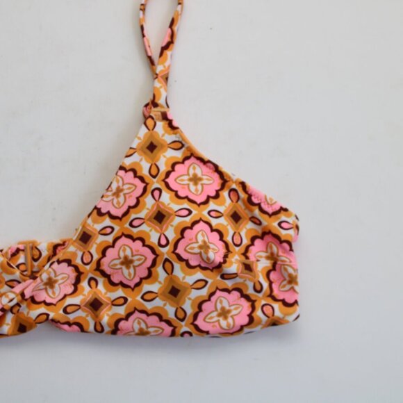 Aerie Twist Scoop Twist Medallion Print Bikini Swim Top Size Medium - Picture 2 of 7